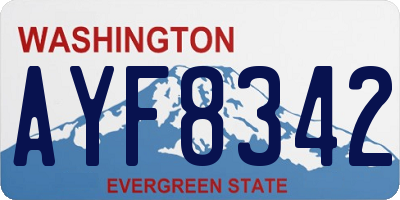 WA license plate AYF8342