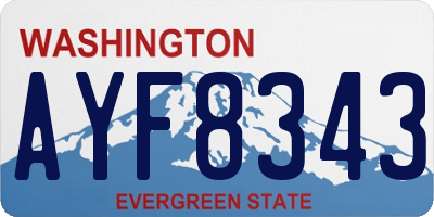WA license plate AYF8343