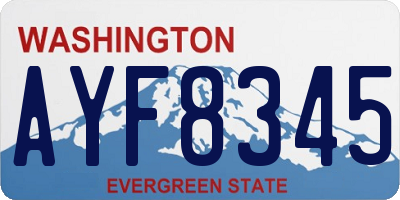 WA license plate AYF8345