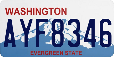 WA license plate AYF8346