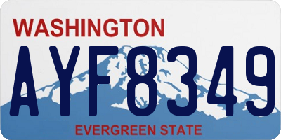 WA license plate AYF8349
