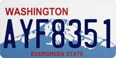 WA license plate AYF8351
