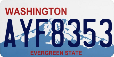 WA license plate AYF8353