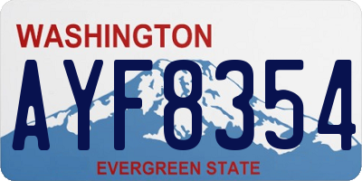 WA license plate AYF8354