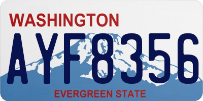 WA license plate AYF8356