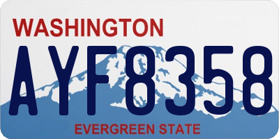 WA license plate AYF8358