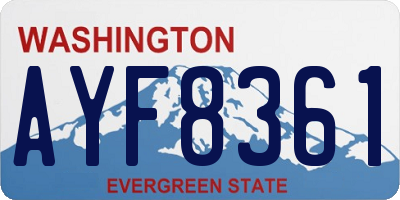 WA license plate AYF8361