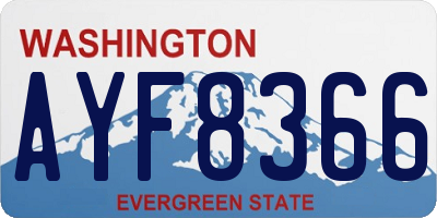 WA license plate AYF8366