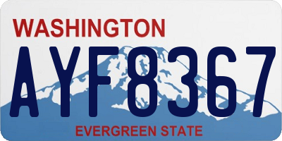 WA license plate AYF8367