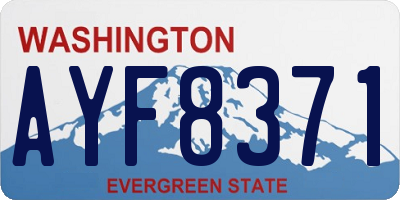 WA license plate AYF8371