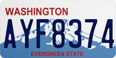 WA license plate AYF8374