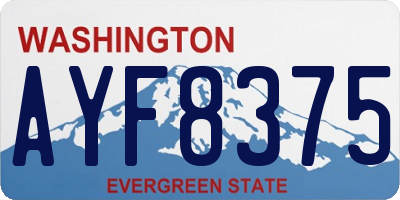 WA license plate AYF8375
