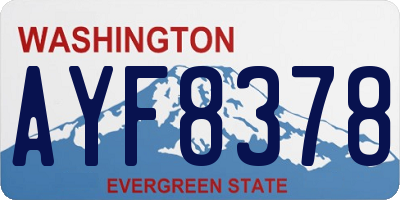 WA license plate AYF8378