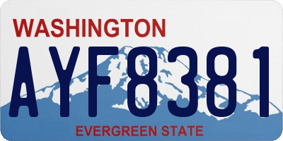 WA license plate AYF8381
