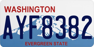 WA license plate AYF8382