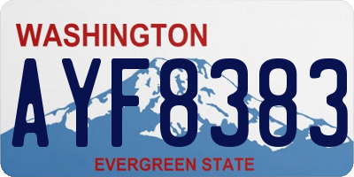WA license plate AYF8383
