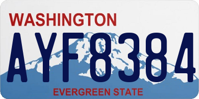WA license plate AYF8384