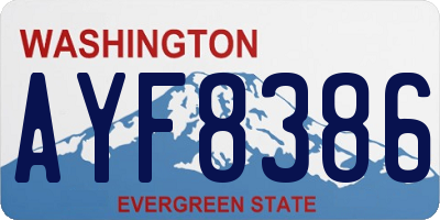 WA license plate AYF8386