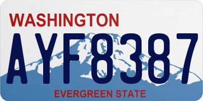 WA license plate AYF8387