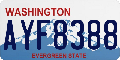 WA license plate AYF8388