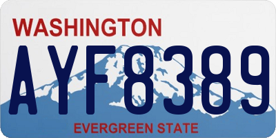 WA license plate AYF8389