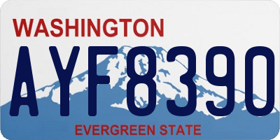 WA license plate AYF8390