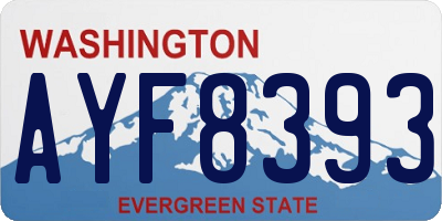 WA license plate AYF8393