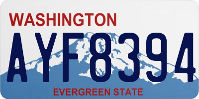WA license plate AYF8394