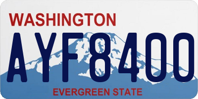 WA license plate AYF8400