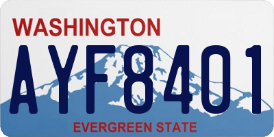 WA license plate AYF8401