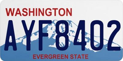 WA license plate AYF8402