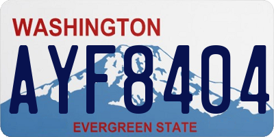 WA license plate AYF8404