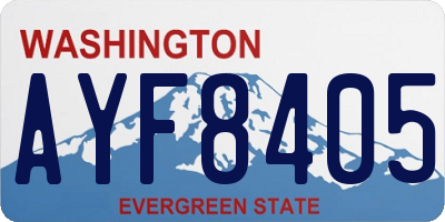 WA license plate AYF8405