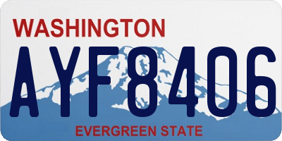 WA license plate AYF8406