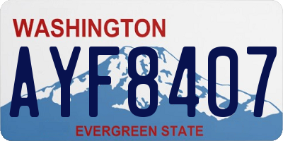WA license plate AYF8407
