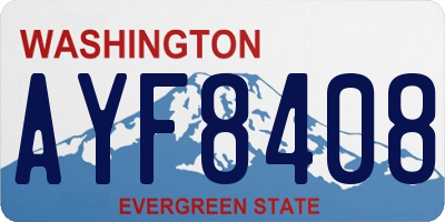WA license plate AYF8408
