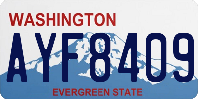 WA license plate AYF8409