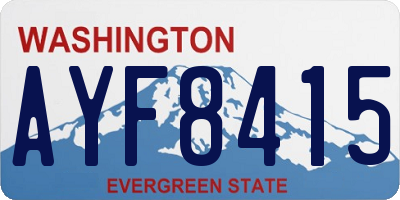 WA license plate AYF8415