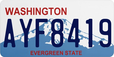 WA license plate AYF8419