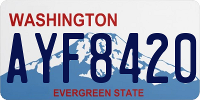 WA license plate AYF8420