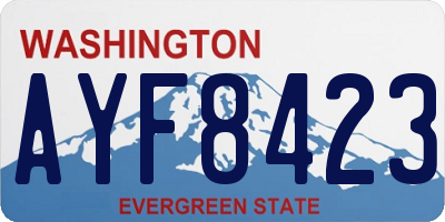 WA license plate AYF8423