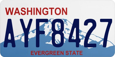 WA license plate AYF8427