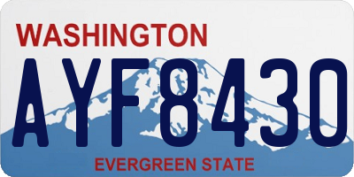 WA license plate AYF8430