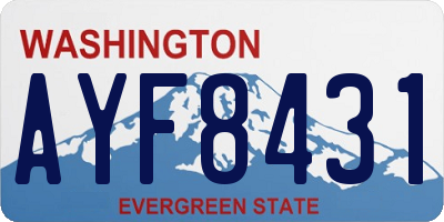 WA license plate AYF8431