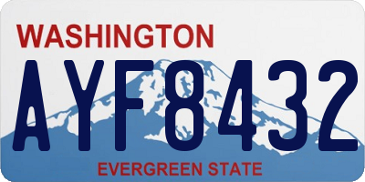 WA license plate AYF8432