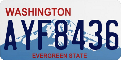 WA license plate AYF8436