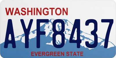 WA license plate AYF8437