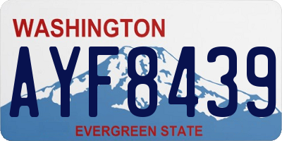 WA license plate AYF8439