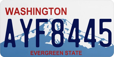 WA license plate AYF8445