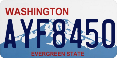 WA license plate AYF8450